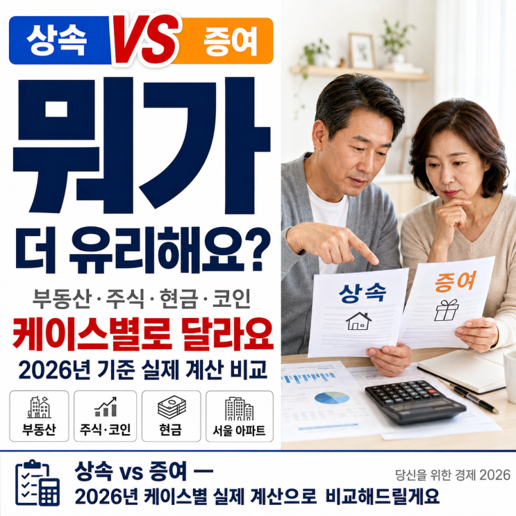  상속 VS 증여 뭐가 유리할까? 구체적인 예를 들어 알아보자