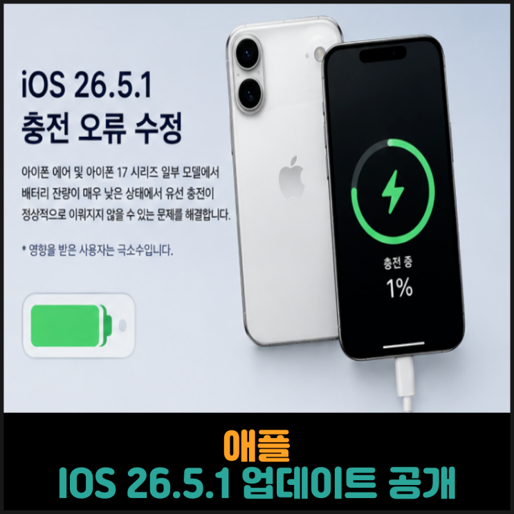  애플 IOS 26.5.1 업데이트 공개
