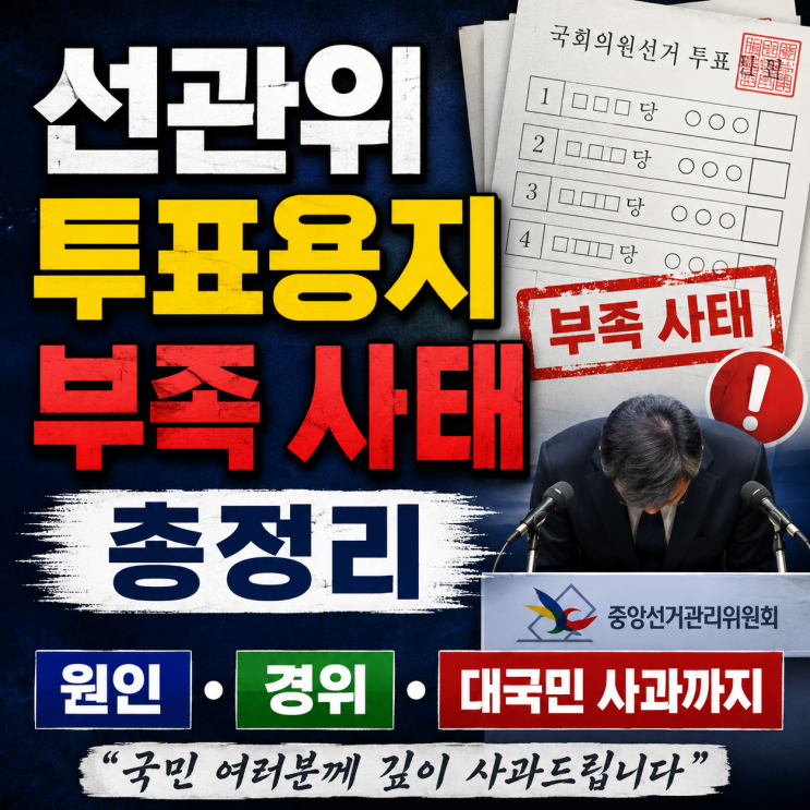 <b>선관위 투표용지 부족</b> 사태, 단순 실수인가 시스템 붕괴인가