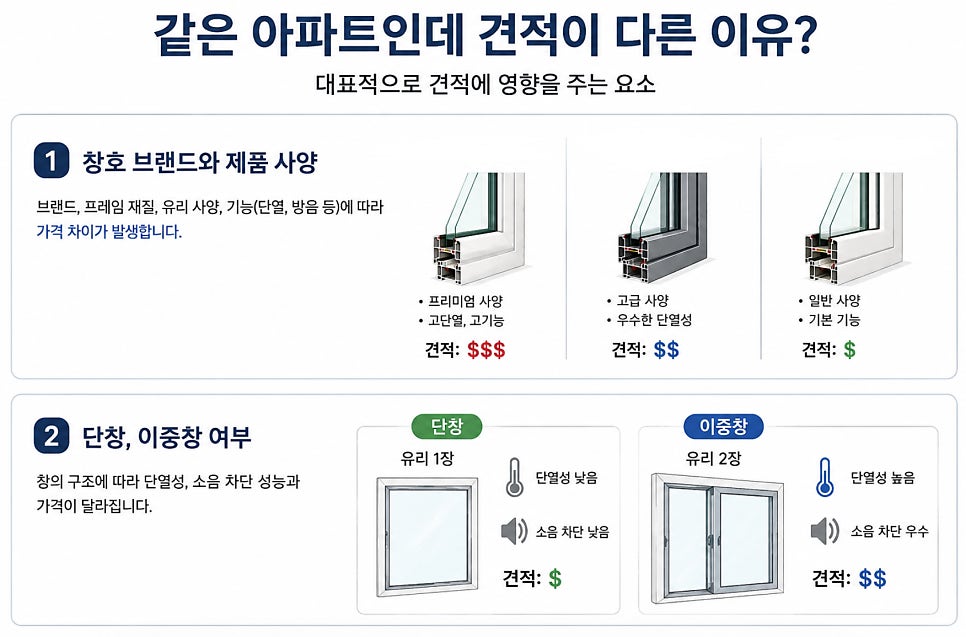 아파트베란다 샷시교체비용, 견적 받을 때 꼭 확인할 3가지