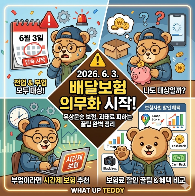 배달 오토바이 보험 의무화 과태료 피하고 보험료 50% 아끼는 시간제 특약 신청 방법