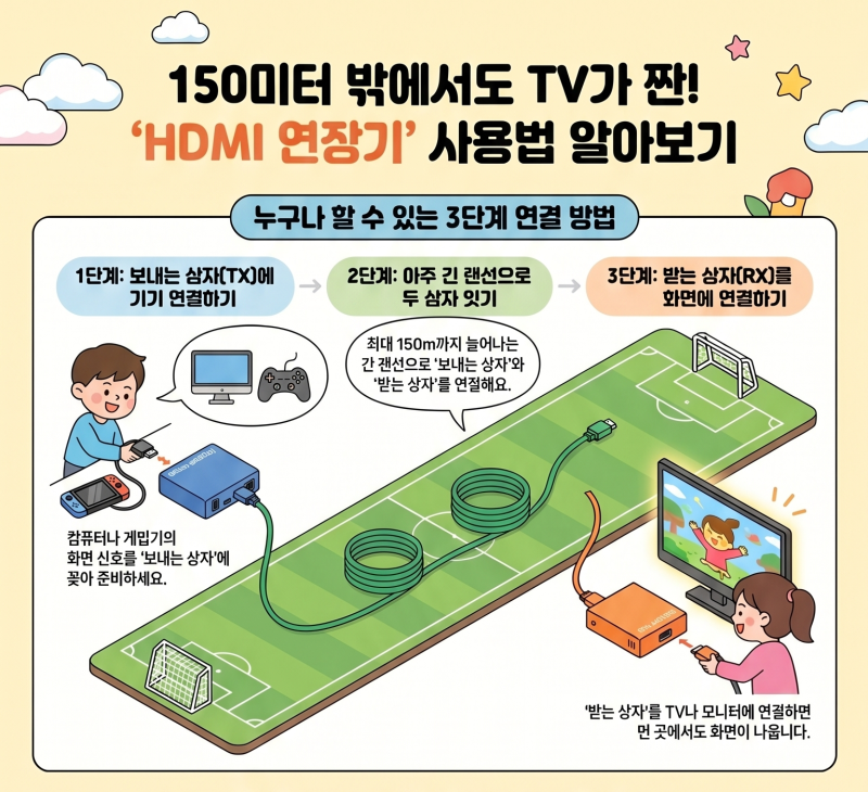 HDMI 신호를 최대 150M 거리연장 HDMI Extender 익스텐더