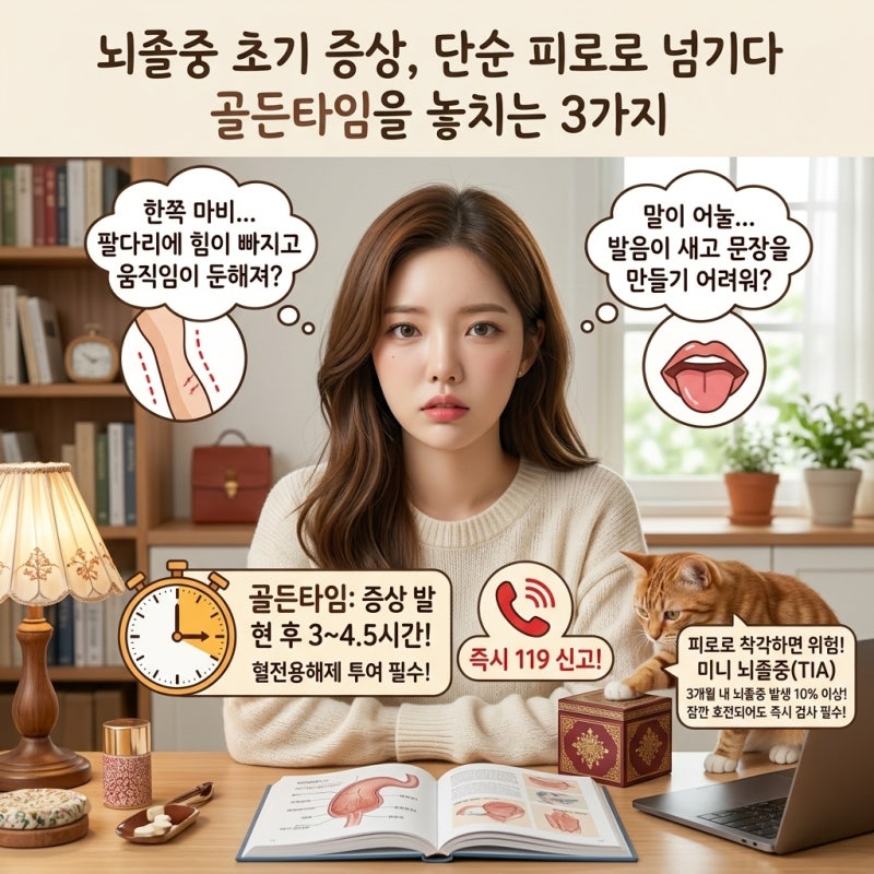 뇌졸중초기증상 피곤해서 생긴 증상으로 넘기다 골든타임 놓치는 3가지