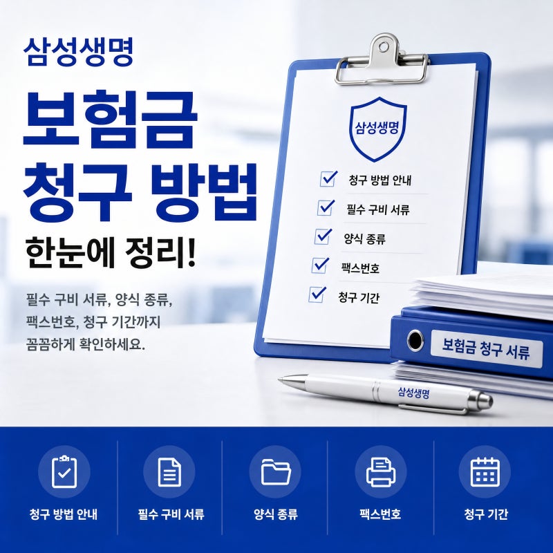 삼성생명 보험금 청구 방법 및 필수 구비 서류 양식 종류, 팩스번호, 청구 기간 총정리