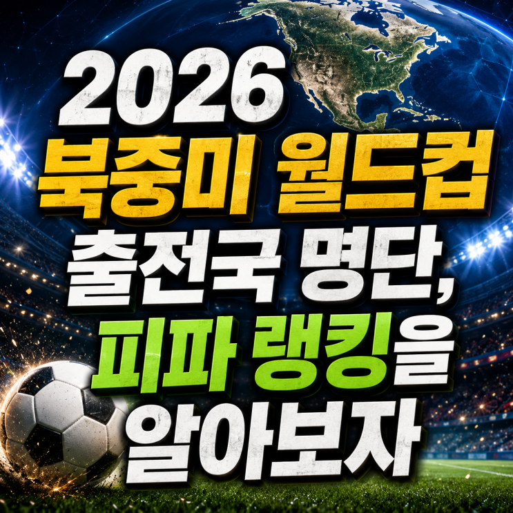 2026 북중미 월드컵 출전국 명단, 피파 랭킹을 알아보자