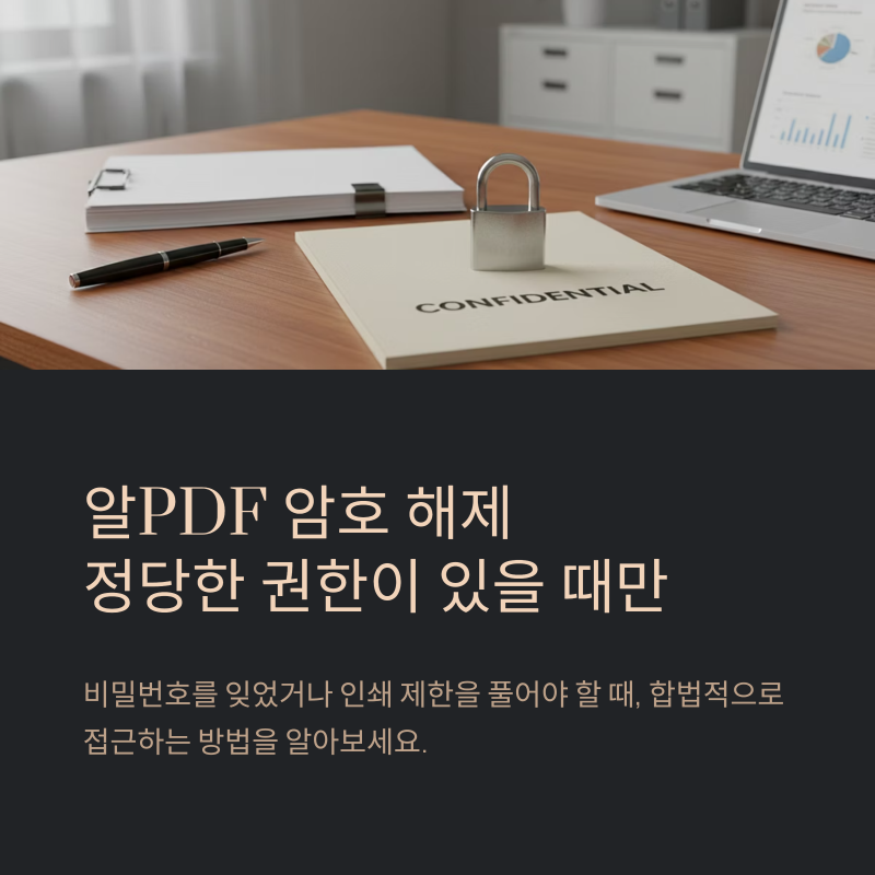 알PDF암호해제 정당한 권한이 있을 때만 안전하게 확인하기