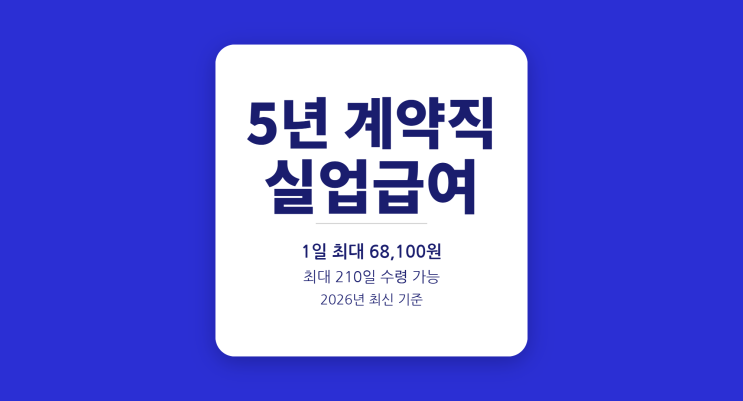  26년 계약 만료로 퇴직 시 실업급여 받는 방법 총정리