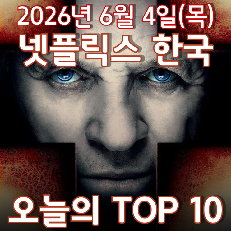  [6월 4일] 넷플릭스 한국 TOP 10 - 앤소니 홉킨스 주연 초자연 호러 영화 '더 라이트: 악마는 있다'