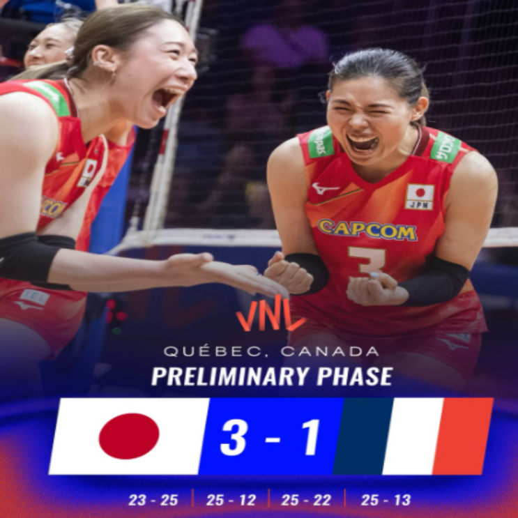 일본 여자배구대표팀 2026 VNL 1차전 프랑스에 역전승!! 지난대회 4위의 호성적을 다시 한번 노린다!! 배구얼짱 사토 요시노는 이제 대표팀 에이스로 성장했다!!