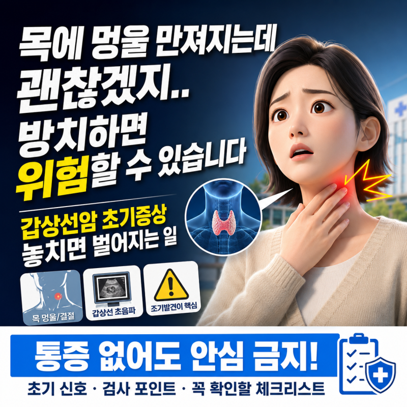 "목에 멍울 만져지는데 괜찮겠지.." 갑상선암 초기증상 방치했다가 벌어지는 일