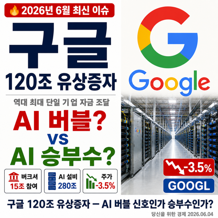  구글 120조 유상증자 AI 버블 일까 아니면 승부수야?