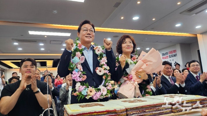 출구조사 뒤집은 박완수, 새벽까지 접전 끝 경남지사 재선