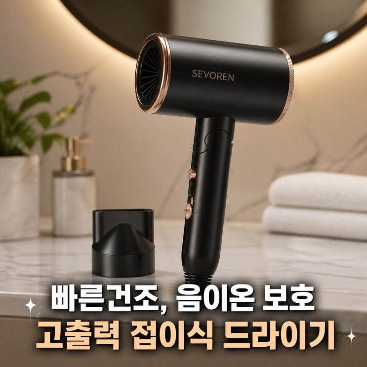  2만원 대 가성비 끝판왕! 여행용으로도 딱인 SEVOREN 접이식 헤어드라이어