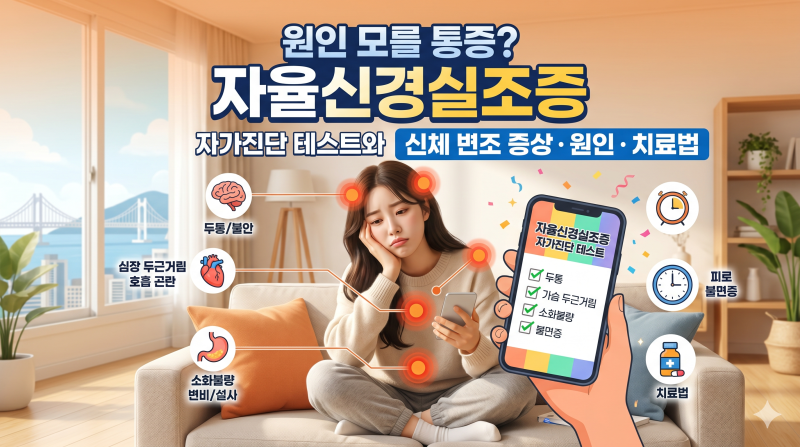 원인 모를 통증? 자율신경실조증 자가진단 테스트와 신체 변조 증상·원인·치료법