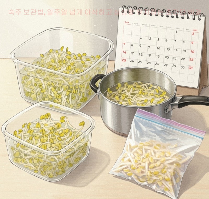 숙주 보관법, 일주일 넘게 아삭하고 싱싱함 유지하는 초간단 비결