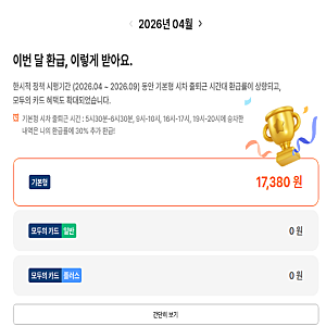 (K패스) 네이버페이 모바일 교통카드 발급 / 한달 사용 환급 / 환급일