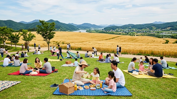  강 한가운데 떠 있는 황금빛 섬 — 대구 금호강 하중도 6월 보리밭 피크닉 완벽 가이드 (2026)