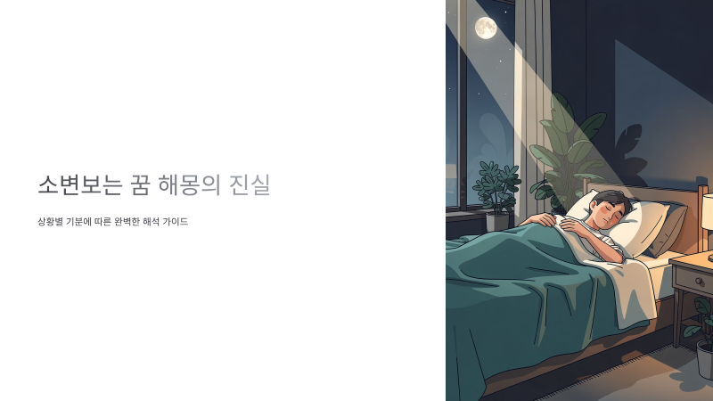 소변보는 꿈 해몽의 진실과 상황별 기분에 따른 완벽한 해석