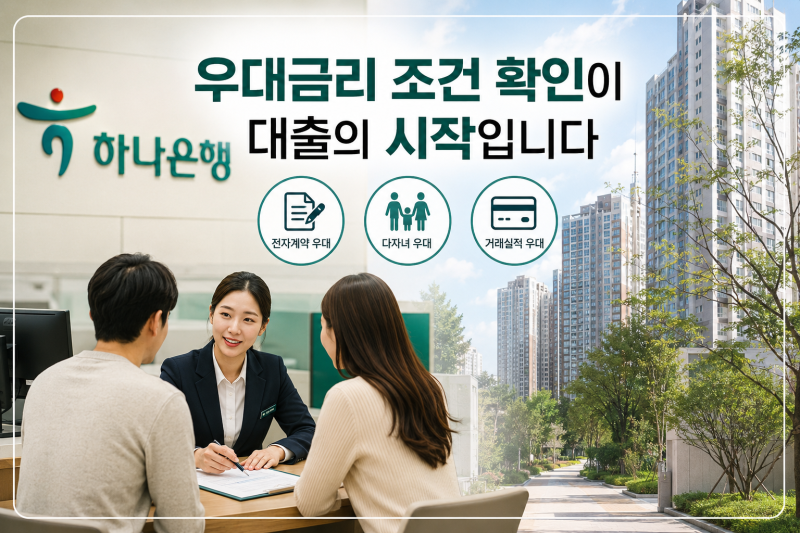 하나은행 아파트담보대출 총정리 2026 우대금리 조건 완벽 분석
