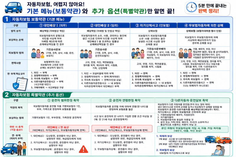 자동차보험 보통약관 특별약관 뜻? 5분 만에 끝내는 완벽 정리!