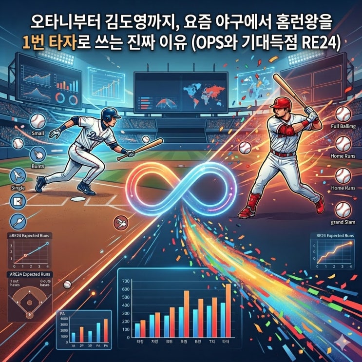  오타니부터 김도영까지, 요즘 야구에서 홈런왕을 1번 타자로 쓰는 진짜 이유 (OPS와 기대득점 RE24)