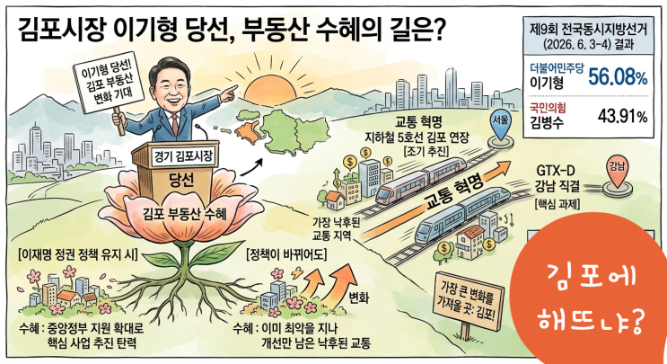 <b>김포시장</b> 이기형 당선, 강남직결 GTX D 해결하라