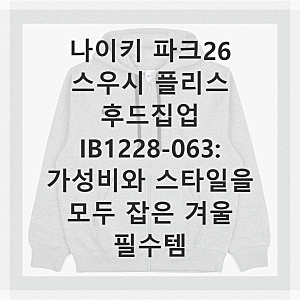 나이키 파크26 스우시 플리스 후드집업 IB1228-063 가격 체감 후기
