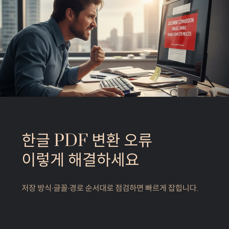 한글PDF변환오류 해결은 저장 방식과 문서 요소부터 확인하세요