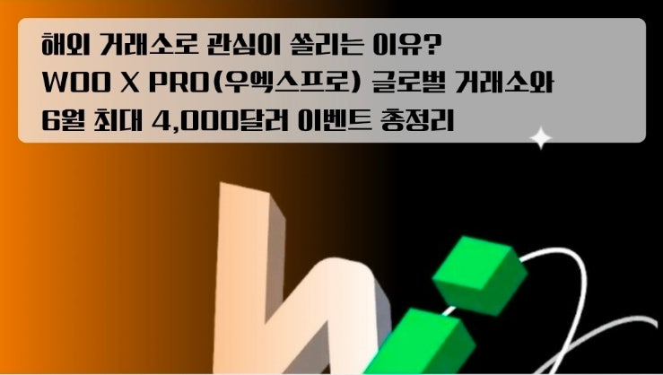  해외 거래소로 관심이 쏠리는 이유? WOO X PRO(우엑스프로) 글로벌 거래소와 6월 최대 4,000달러 이벤트 총정리