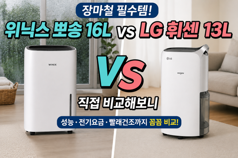 장마철 필수 템, 위닉스 뽀송 16L와 LG 휘센 13L 직접 비교해 보니