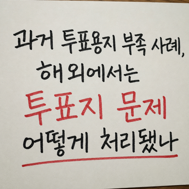 과거 투표용지 부족 사례, 해외에서는 투표지 문제 어떻게 처리됐나