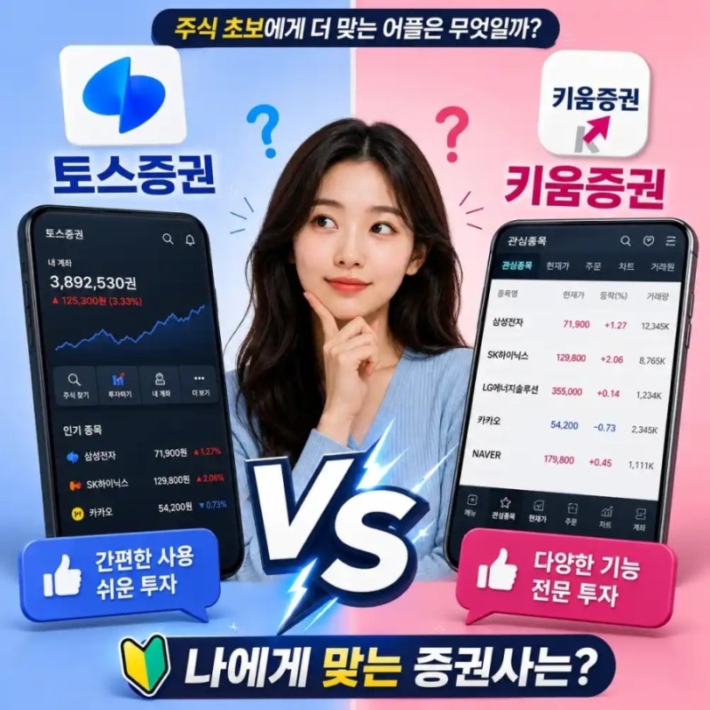 [주식 초보 증권사 추천] 토스증권 vs 키움증권 한 달 찐 사용 후기 및 장단점 완벽 비교 (직장....