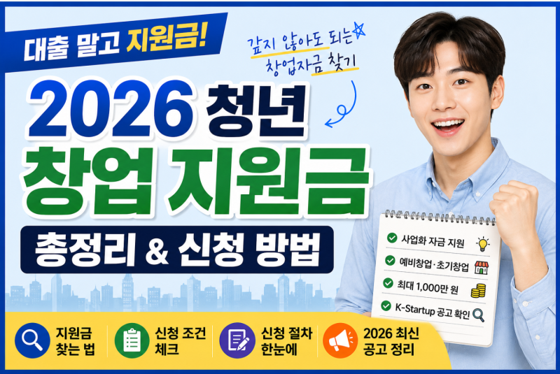 2026 청년 창업 지원금 총정리｜대출 말고 사업화 자금 찾는 법
