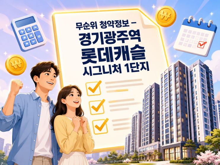  경기광주역 롯데캐슬 시그니처 1단지 무순위 청약 총정리 | 6월 8일 마감 전 필독
