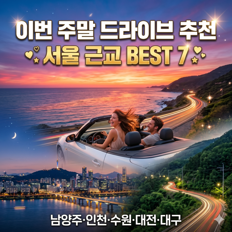 주말에 뭐 하지? 답답할 때 바로 쏘는 전국 드라이브 코스 추천 BEST 7 (서울 근교, 남양주, 인....
