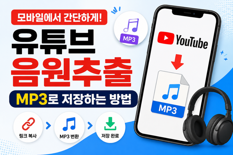 유튜브 음원추출 방법 총정리! 모바일에서 MP3 저장하는 방법과 주의사항
