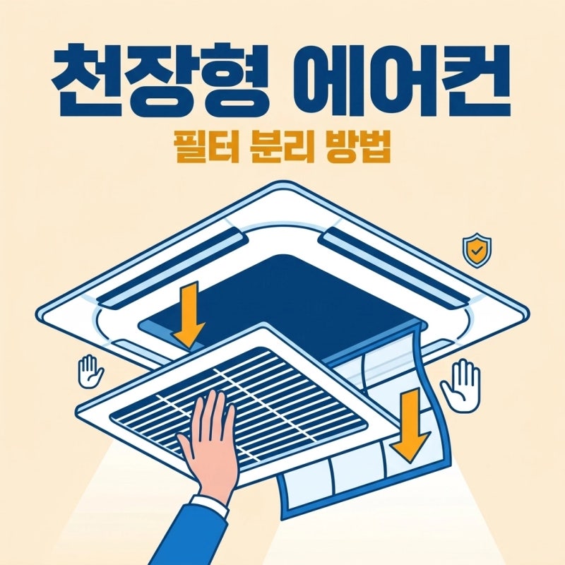 천장형 에어컨 필터 분리 방법 안전하게 따라하기