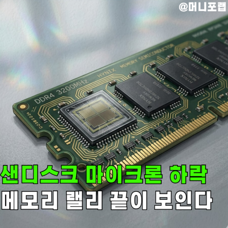  샌디스크 마이크론테크놀로지 주가, 메모리 랠리 끝이 보인다