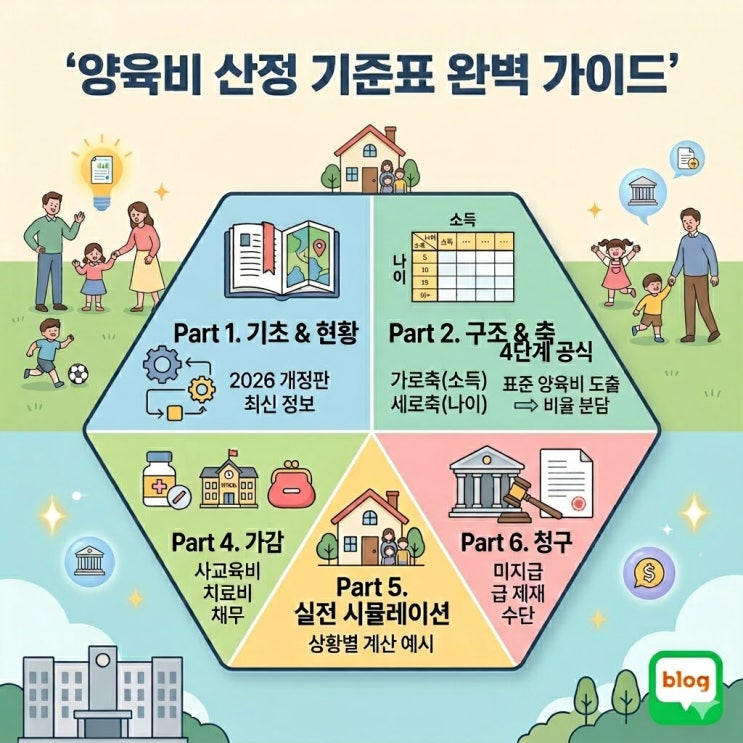  양육비 산정 기준표 보는 법 완벽 정리 (계산기 및 가감요소 포함)
