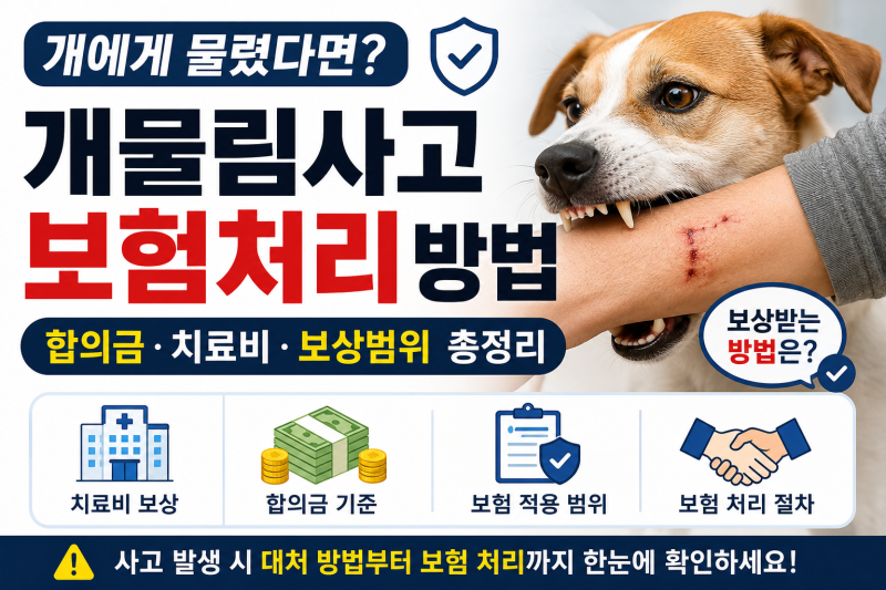 개물림사고 보험처리 방법과 합의금, 보상범위 총정리