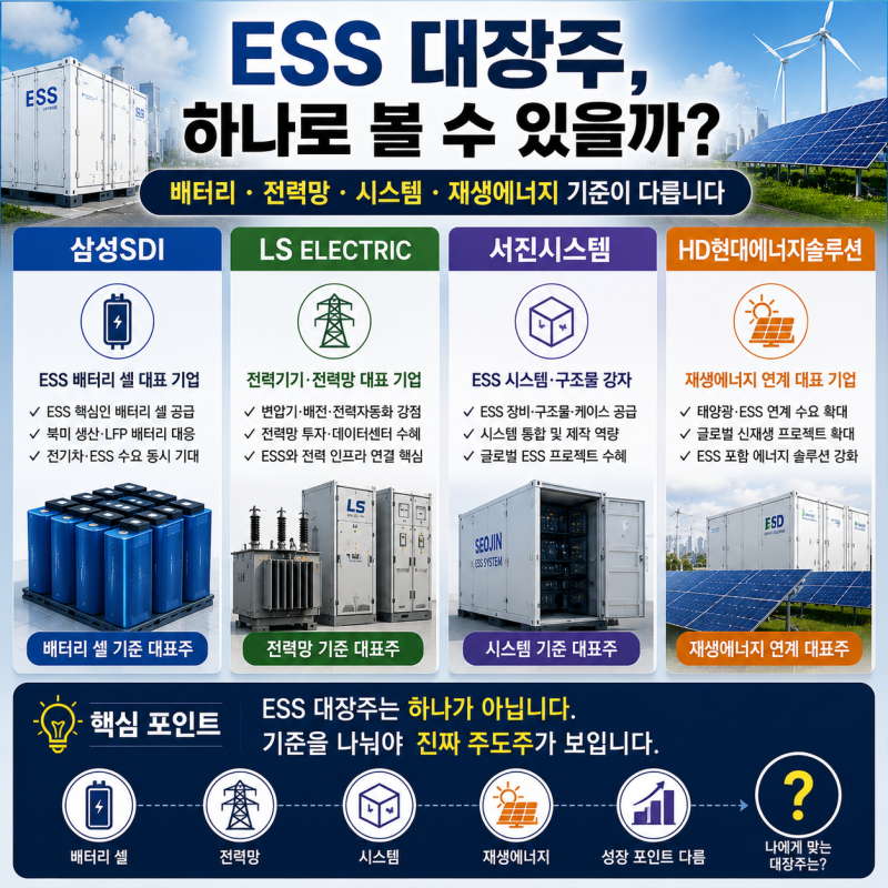 “삼성SDI만 보면 안 됩니다” ESS 대장주 찾을 때 놓치기 쉬운 5가지 기준