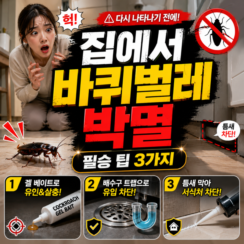 한 마리 보였다면 이미 수백 마리? 집에서 바퀴벌레 박멸하는 필승 팁 3가지