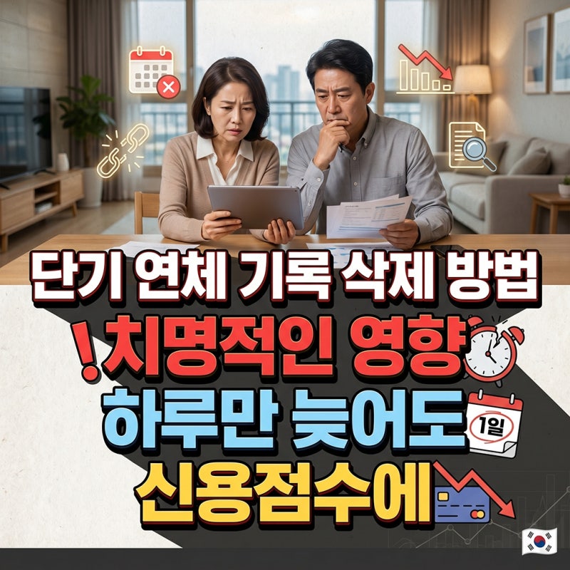 단기연체 기록 삭제 방법: 단 하루 연체했을 때 신용점수에 미치는 치명적 영향