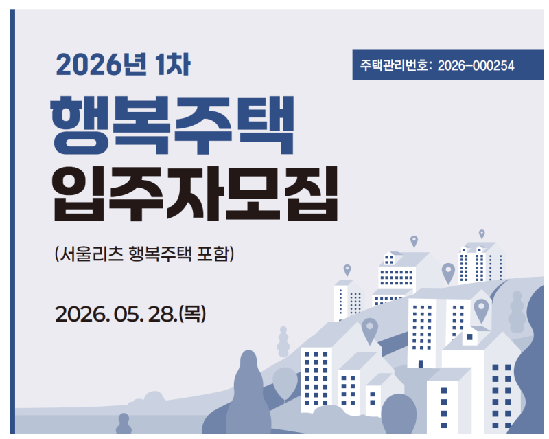 [SH 공공임대주택] 2026년 1차 행복주택 입주자 모집공고 총정리! (일정·자격·거주기간)