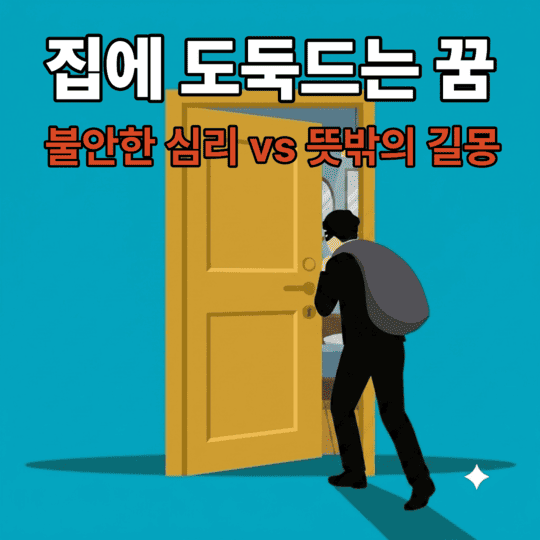  집에 도둑 드는 꿈  불안한 심리몽일까 뜻밖의 길몽일까