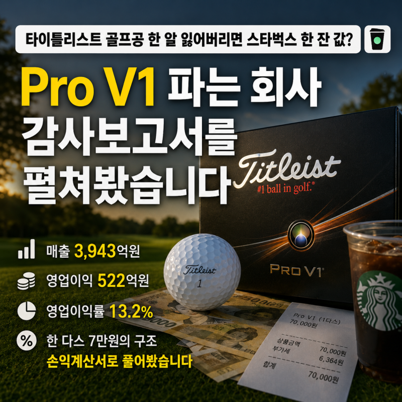 타이틀리스트 Pro V1 골프공 한 알=스타벅스 한 잔｜감사보고서