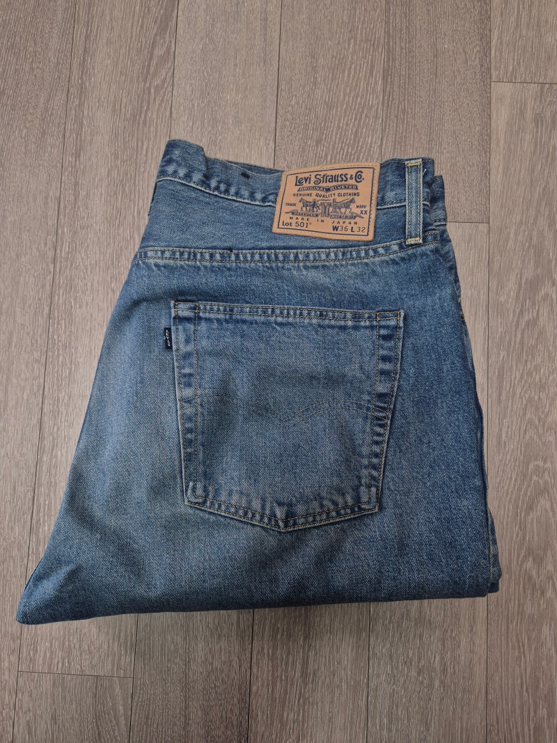 리바이스 블루탭 1980s 501 진 made in japan 미디엄 인디고(Levi's Bluetab + 착샷)