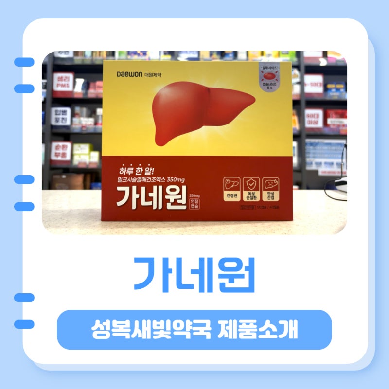 [성복새빛약국] 인터넷에서 못사는 밀크시슬이 있다? 가네원 연질캡슐 제품 소개!