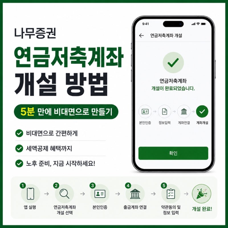 나무증권 연금저축계좌 개설 방법｜5분 만에 비대면으로 만들기