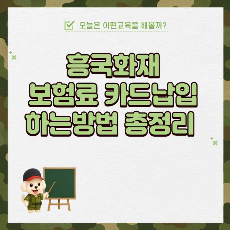 흥국화재 보험료 카드납입 하는방법 총정리